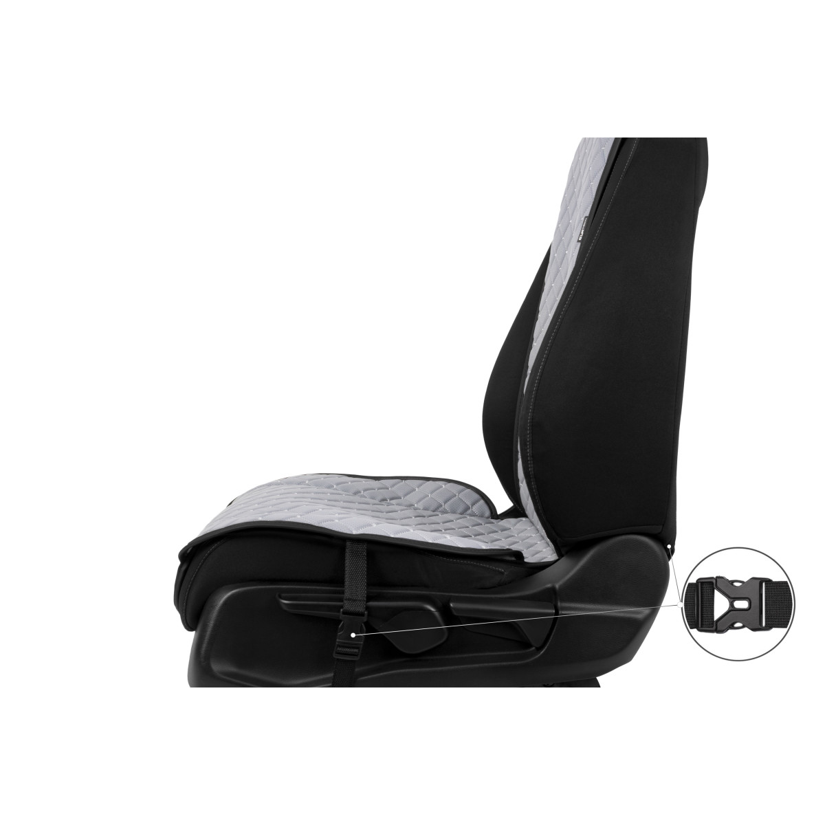 EVAtech ECO Standard Seat Covers, 2 pcs - grey / black edges / gray stitches EVAtech ECO Standard Seat Covers, 2 pcs - grey / black edges / gray stitches