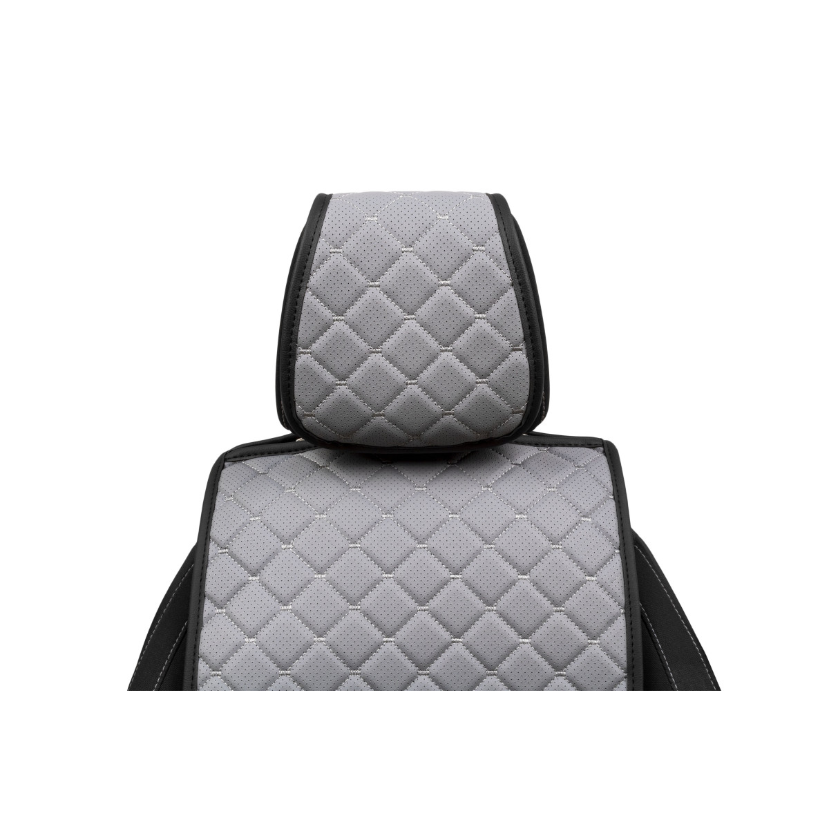 EVAtech ECO Standard Seat Covers, 2 pcs - grey / black edges / gray stitches EVAtech ECO Standard Seat Covers, 2 pcs - grey / black edges / gray stitches