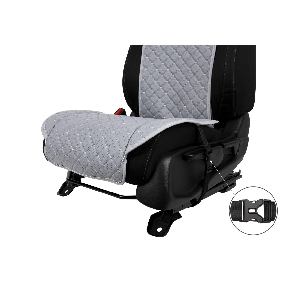 EVAtech ECO Standard Seat Covers, 2 pcs - grey / gray edges / gray stitches EVAtech ECO Standard Seat Covers, 2 pcs - grey / gray edges / gray stitches