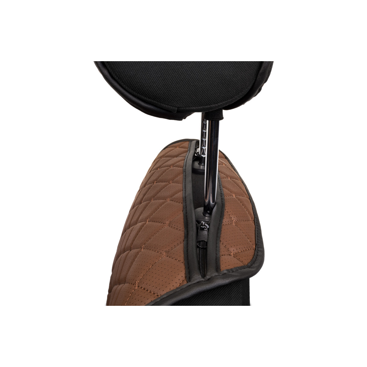 EVAtech ECO Standard Seat Covers, 2 pcs - brown / black edges / brown stitches EVAtech ECO Standard Seat Covers, 2 pcs - brown / black edges / brown stitches