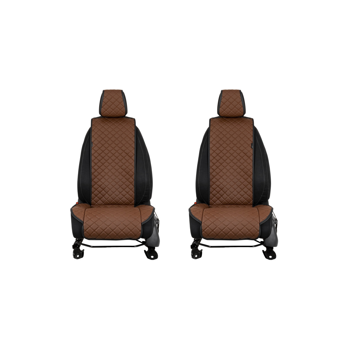 EVAtech ECO Standard Seat Covers, 2 pcs - brown / black edges / brown stitches EVAtech ECO Standard Seat Covers, 2 pcs - brown / black edges / brown stitches