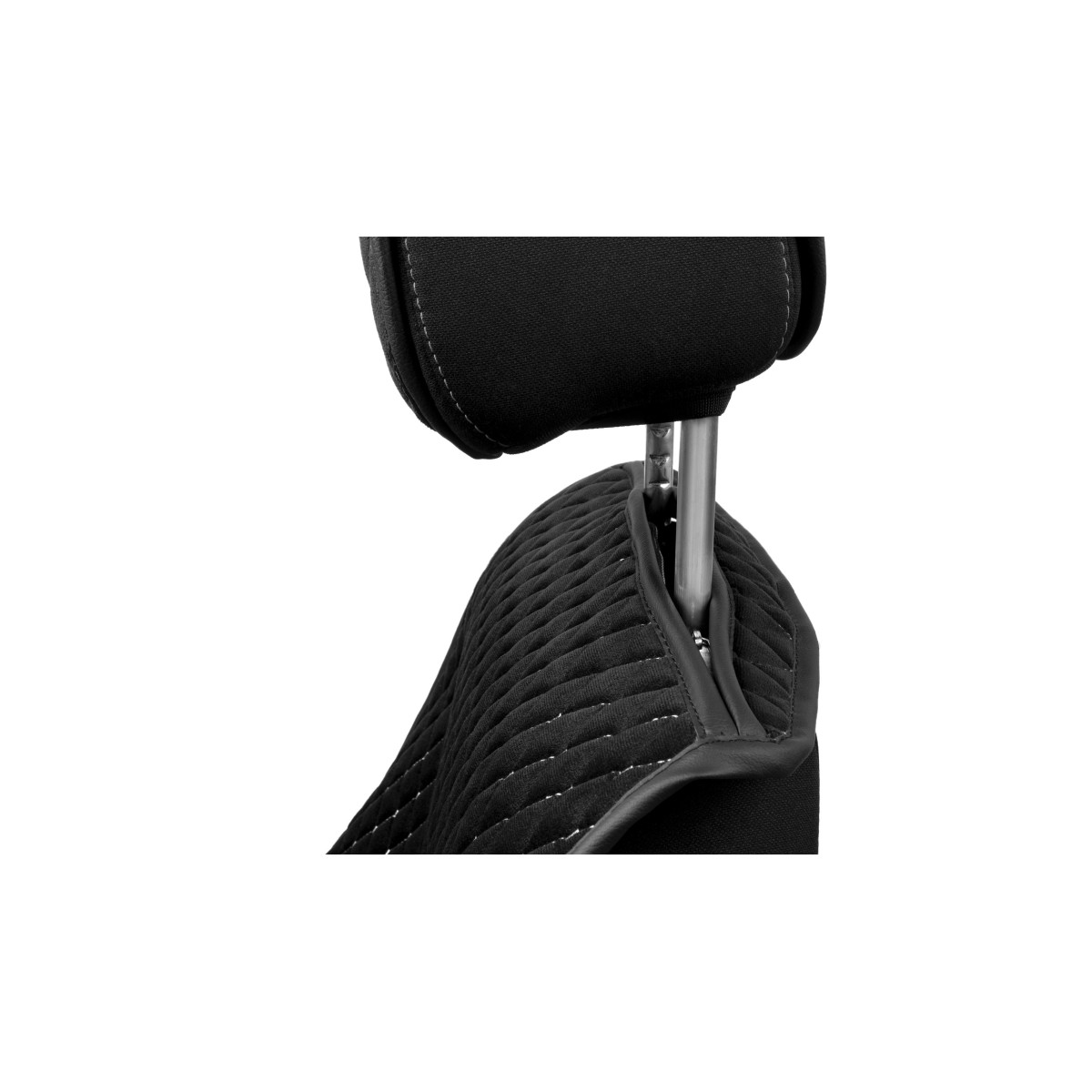 EVAtech Max Seat Covers, 2 pcs - black / black edges / white stitches EVAtech Max Seat Covers, 2 pcs - black / black edges / white stitches