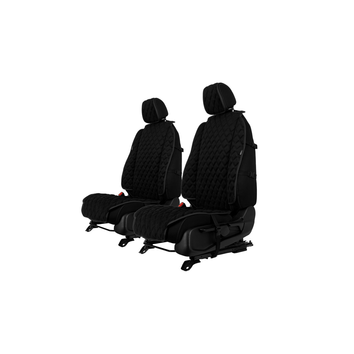 EVAtech Max Seat Covers, 2 pcs - black / black edges / black stitches EVAtech Max Seat Covers, 2 pcs - black / black edges / black stitches