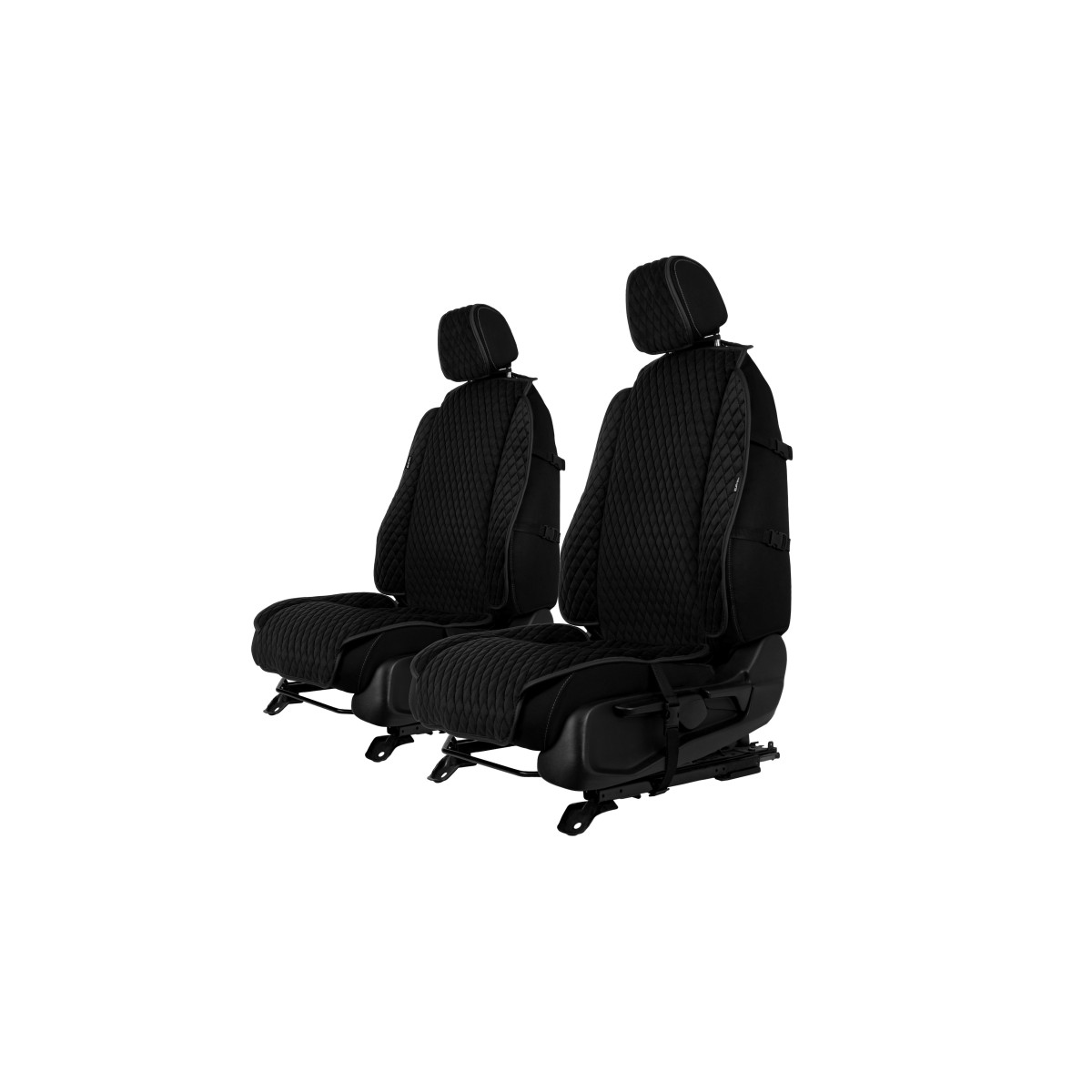 EVAtech Max Seat Covers, 2 pcs - black / black edges / black stitches