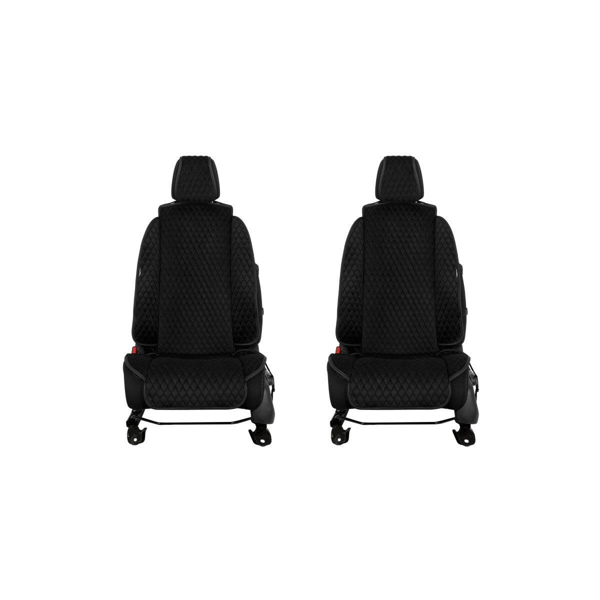 EVAtech Max Seat Covers, 2 pcs - black / black edges / black stitches