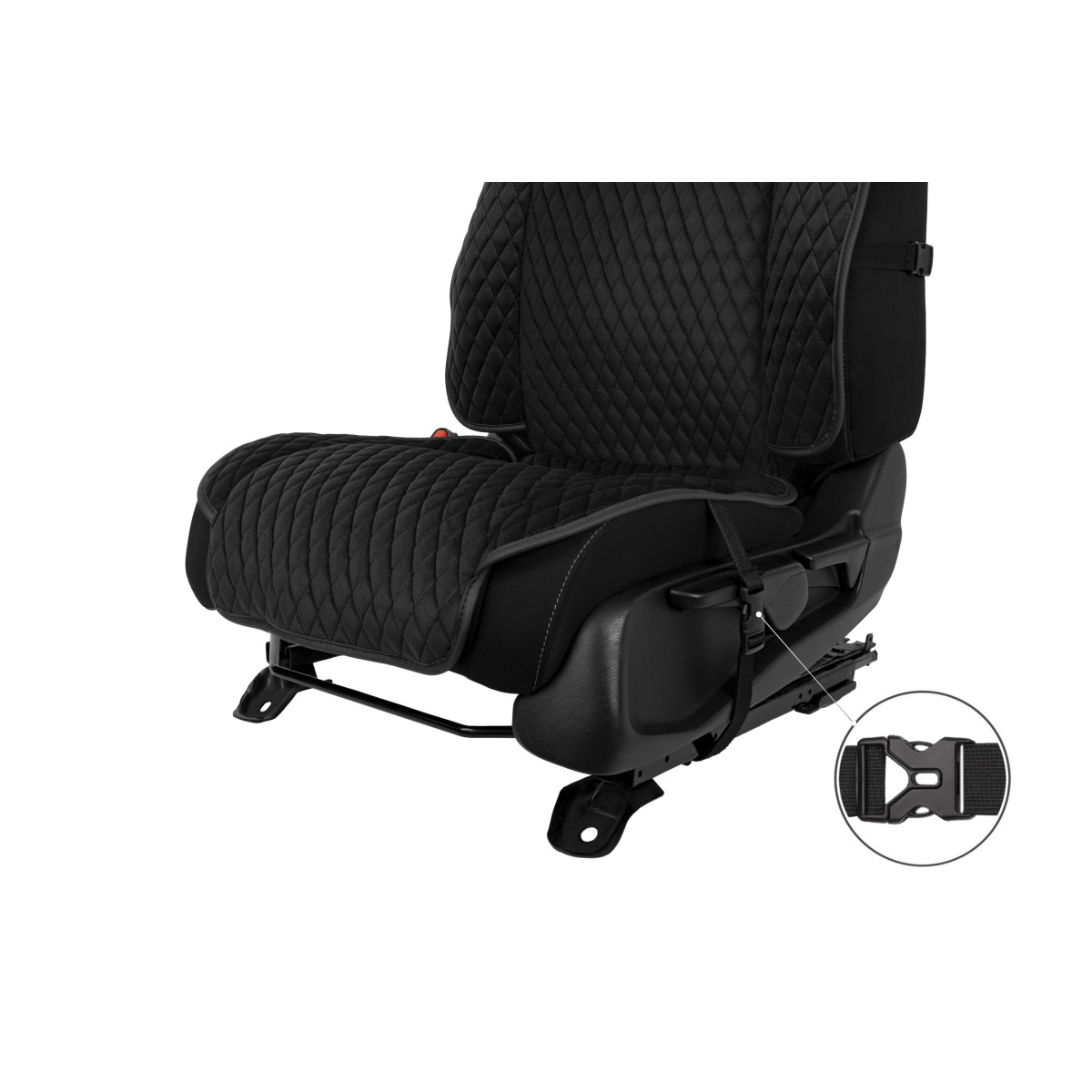 EVAtech Max Seat Covers, 2 pcs - black / black edges / black stitches