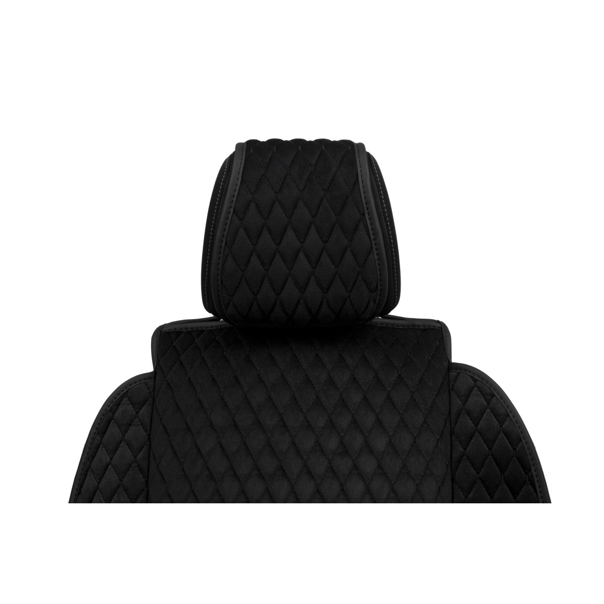 EVAtech Max Seat Covers, 2 pcs - black / black edges / black stitches