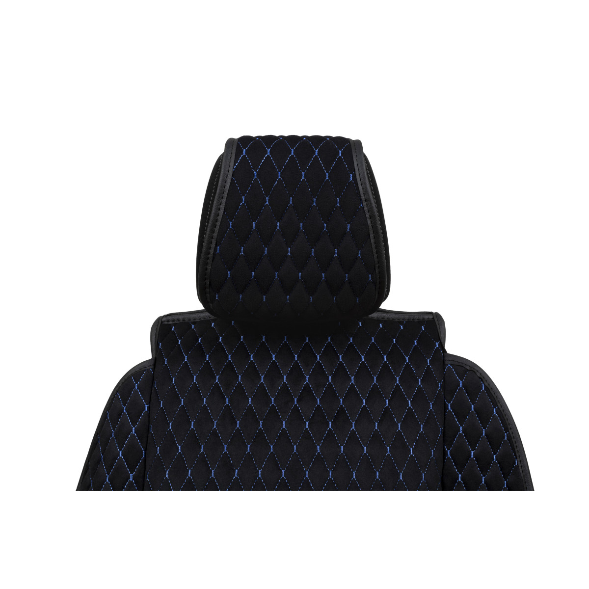 EVAtech Max Seat Covers, 2 pcs - black / black edges / blue stitches