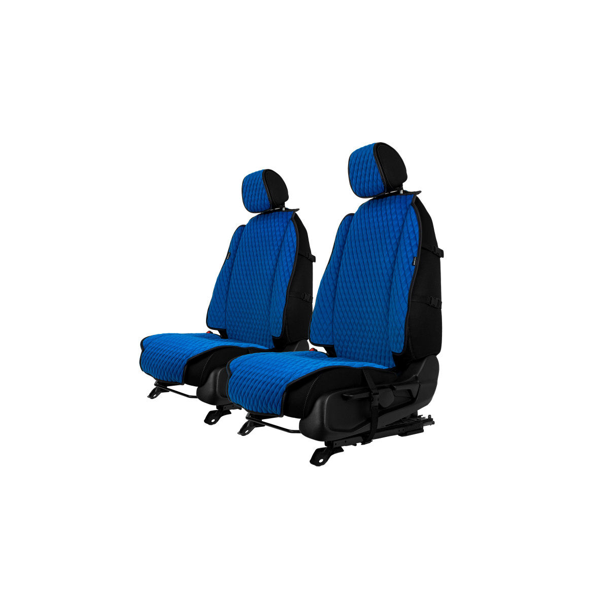 EVAtech Max Seat Covers, 2 pcs - blue / black edges / blue stitches