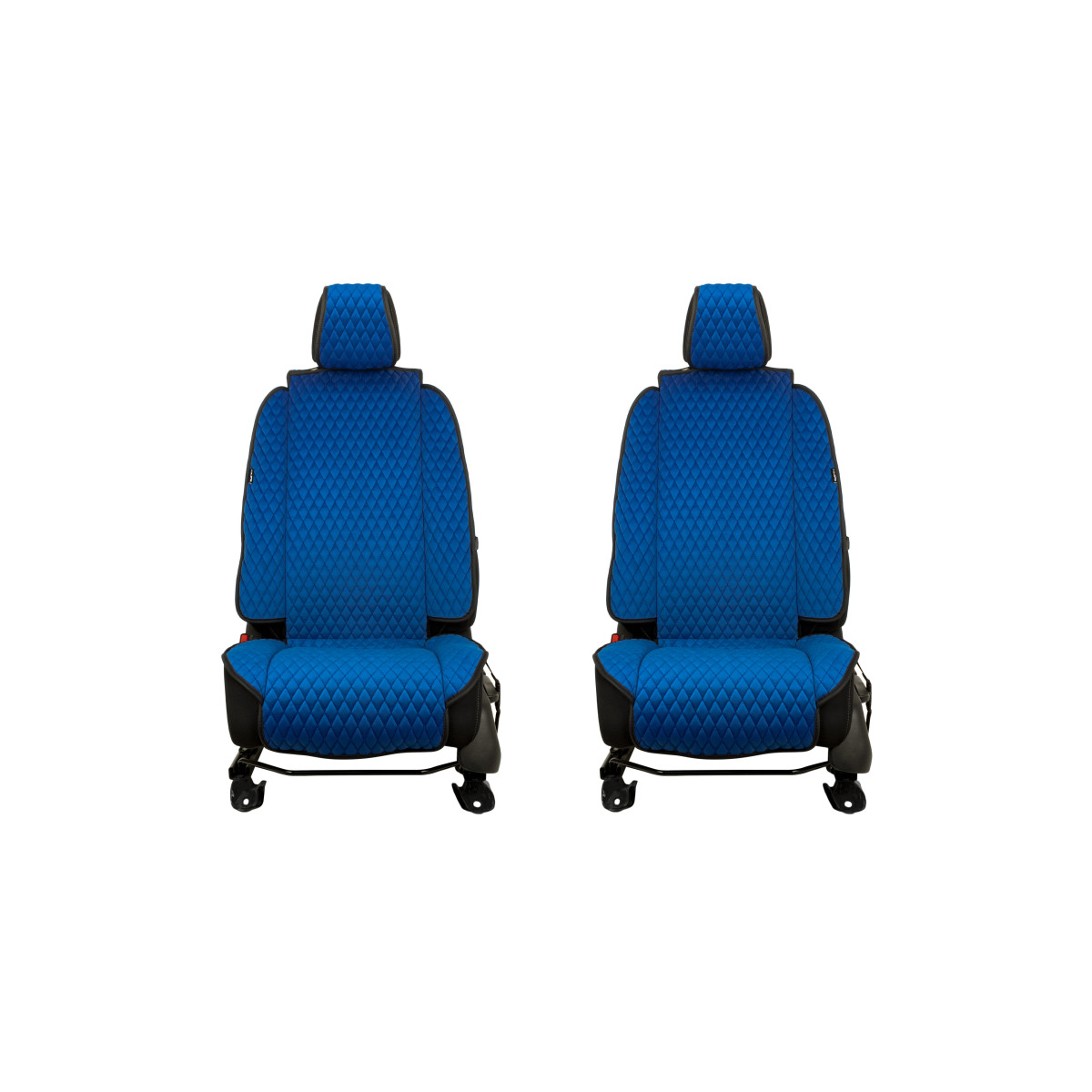 EVAtech Max Seat Covers, 2 pcs - blue / black edges / blue stitches