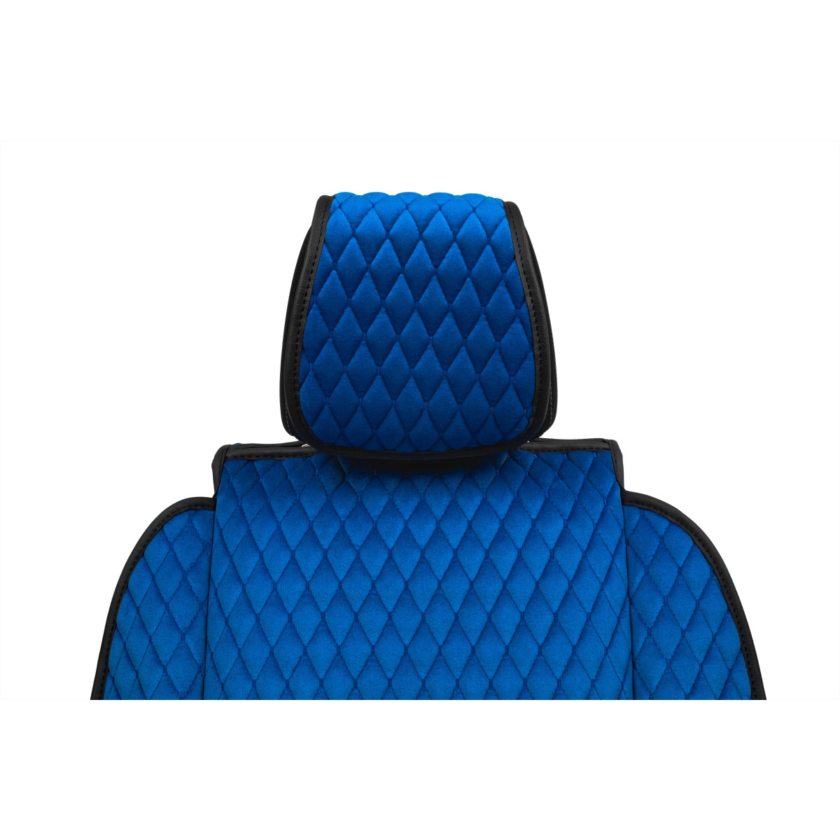 EVAtech Max Seat Covers, 2 pcs - blue / black edges / blue stitches