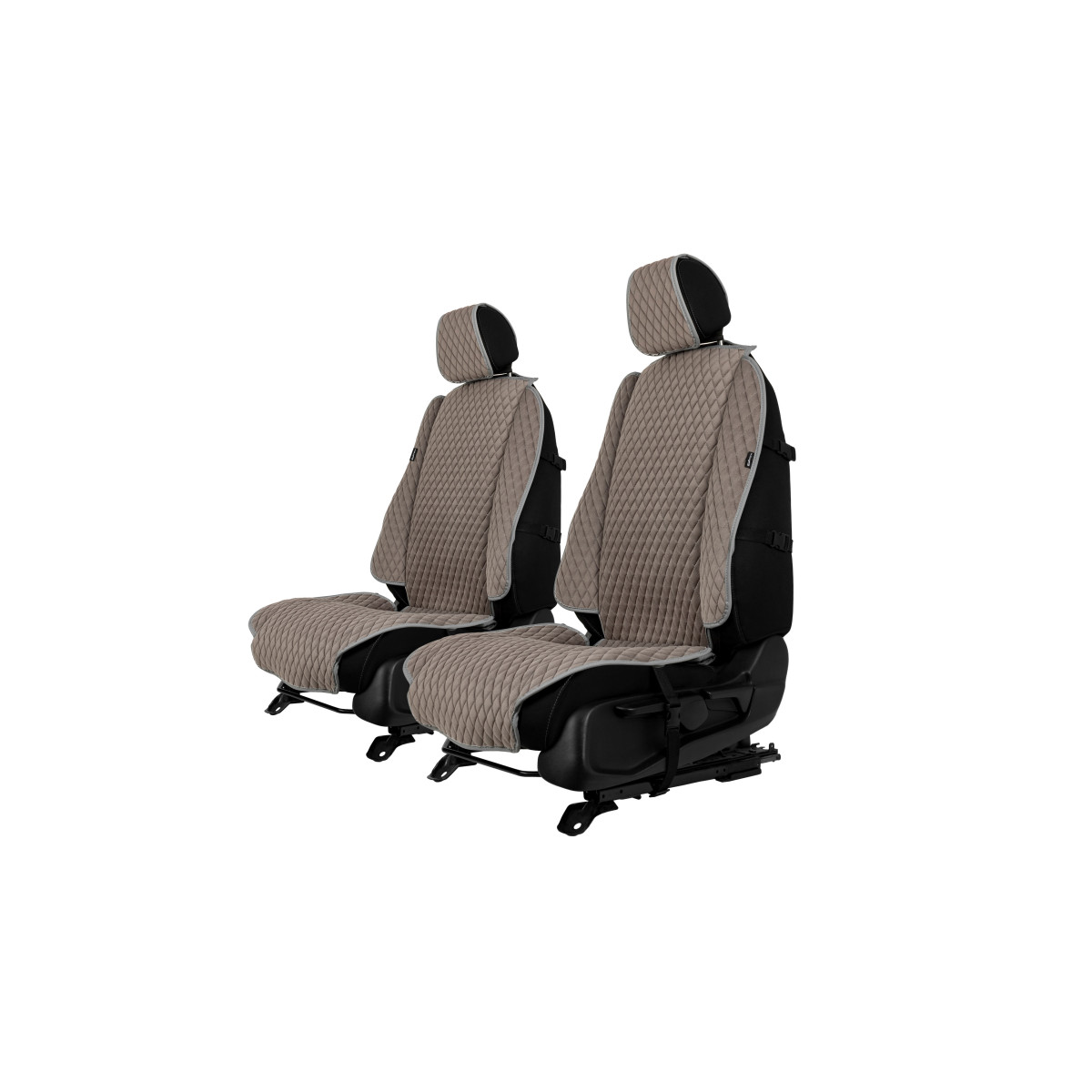 EVAtech Max Seat Covers, 2 pcs - grey / gray edges / gray stitches EVAtech Max Seat Covers, 2 pcs - grey / gray edges / gray stitches