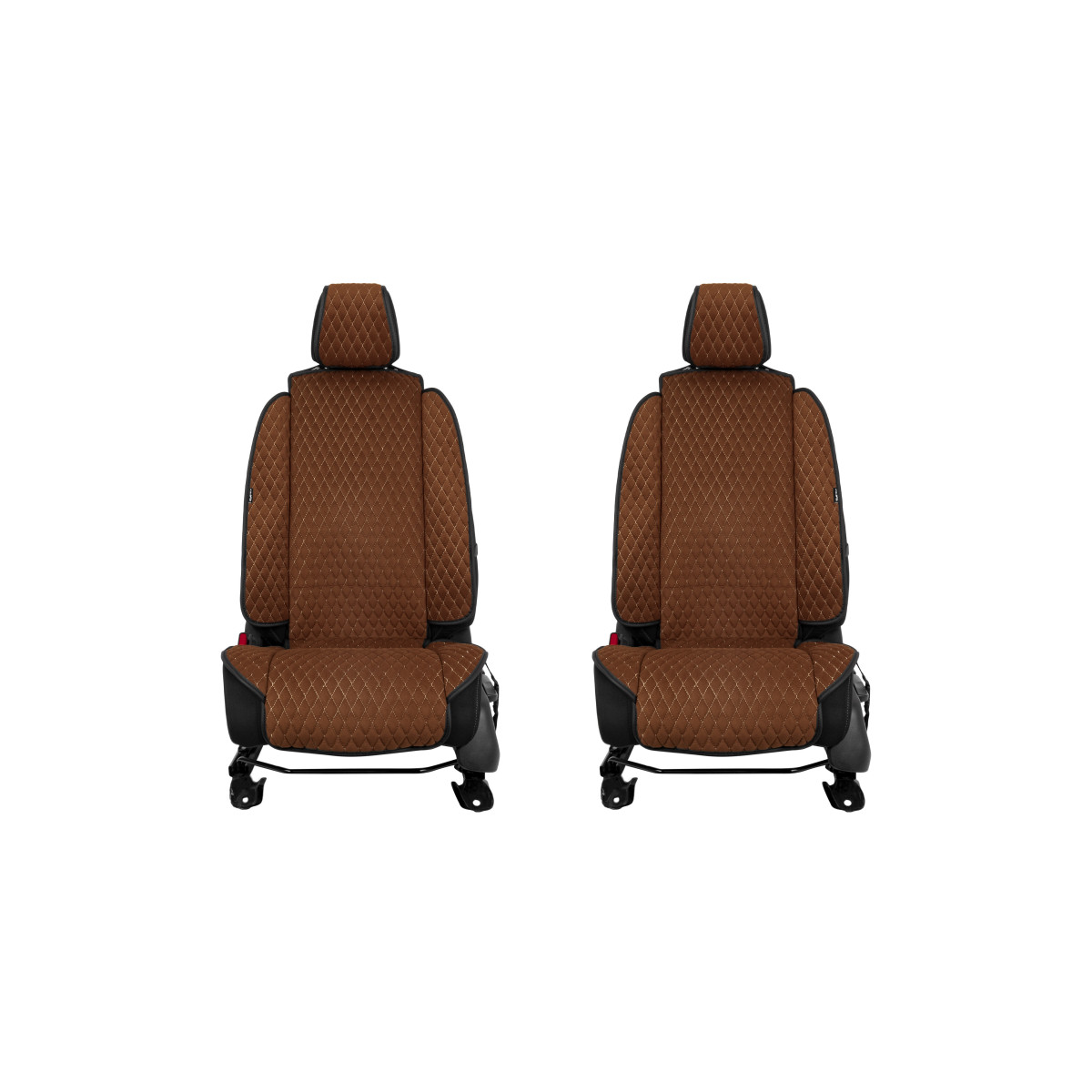 EVAtech Max Seat Covers, 2 pcs - brown / black edges / brown stitches EVAtech Max Seat Covers, 2 pcs - brown / black edges / brown stitches