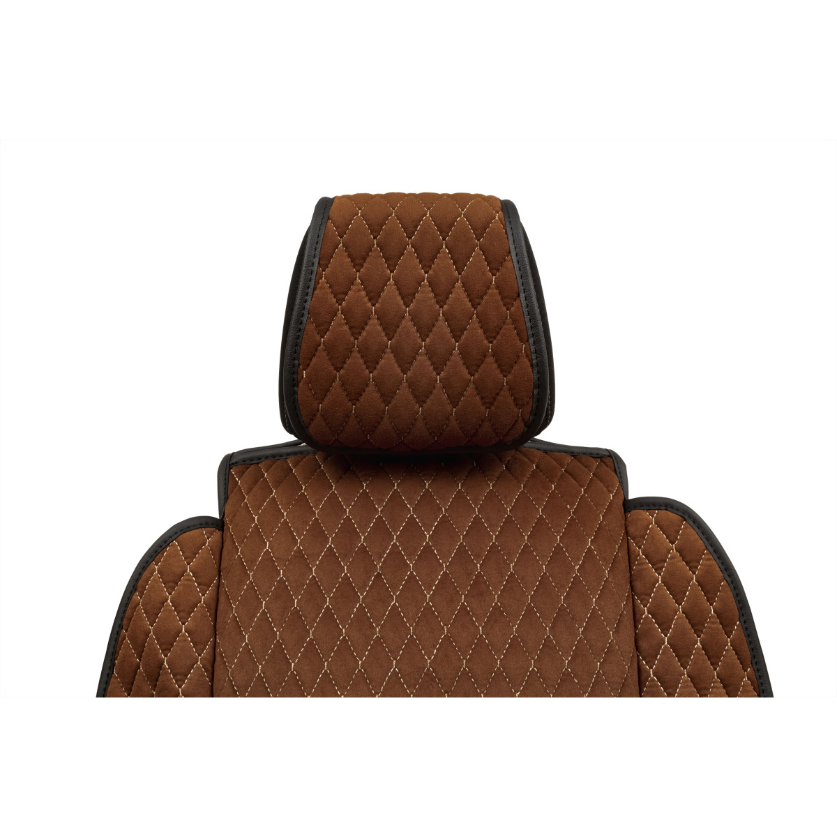 EVAtech Max Seat Covers, 2 pcs - brown / black edges / brown stitches EVAtech Max Seat Covers, 2 pcs - brown / black edges / brown stitches