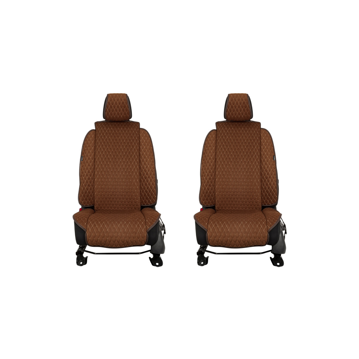 EVAtech Max Seat Covers, 2 pcs - brown / brown edges / brown stitches EVAtech Max Seat Covers, 2 pcs - brown / brown edges / brown stitches