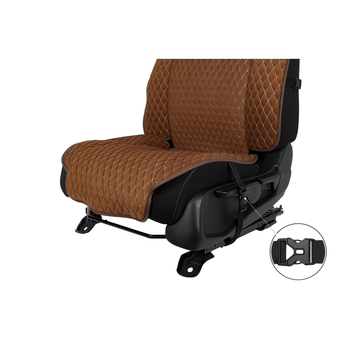 EVAtech Max Seat Covers, 2 pcs - brown / brown edges / brown stitches EVAtech Max Seat Covers, 2 pcs - brown / brown edges / brown stitches