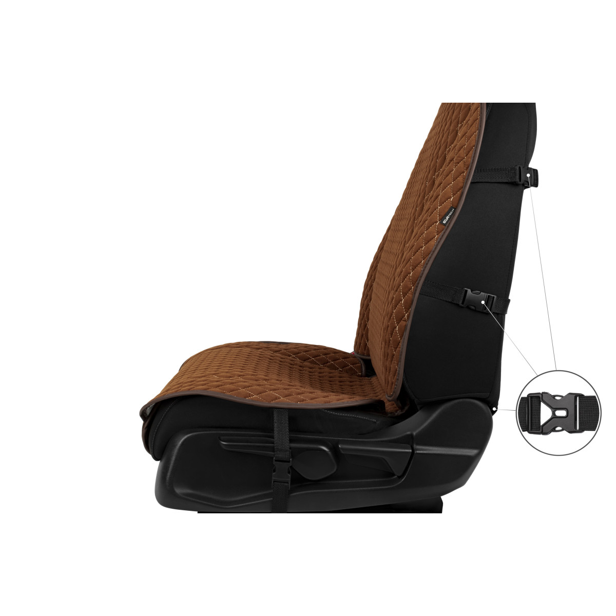 EVAtech Max Seat Covers, 2 pcs - brown / brown edges / brown stitches EVAtech Max Seat Covers, 2 pcs - brown / brown edges / brown stitches