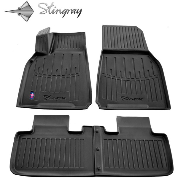 Rubber 3D mats TESLA Model Y from 2019 (revised mount), 4 pcs / black / 5050024 / higher edges