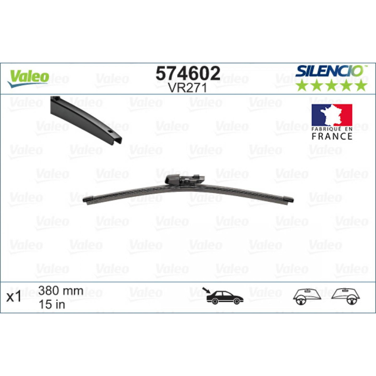 Rear wiper Valeo Silencio Rear VR271, 380 mm Rear wiper Valeo Silencio Rear VR271, 380 mm