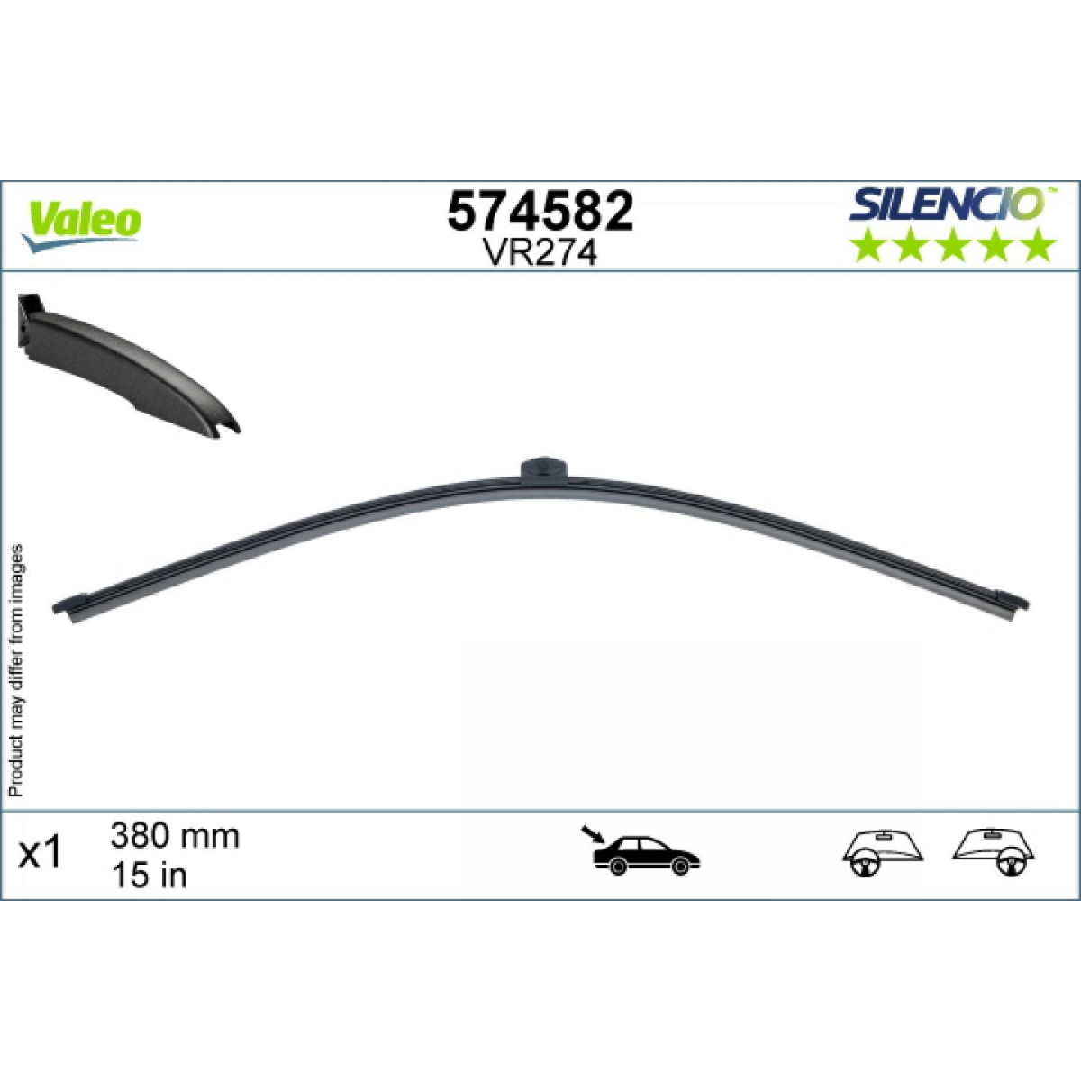 Rear wiper Valeo Silencio Rear VR274, 380 mm Rear wiper Valeo Silencio Rear VR274, 380 mm