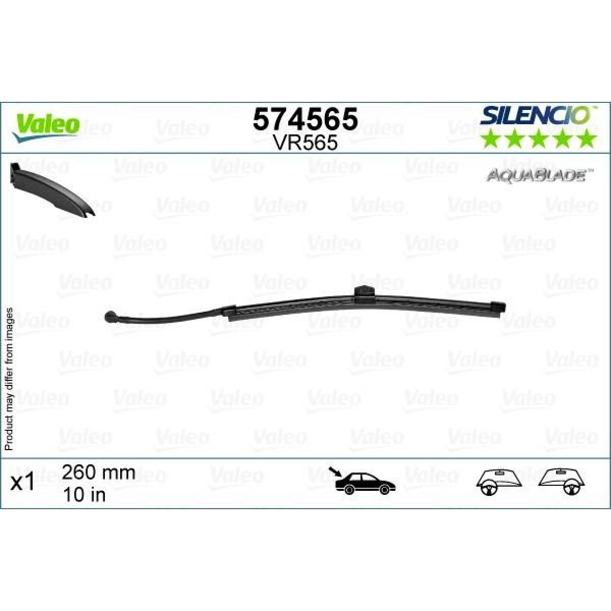 Rear wiper Valeo Silencio Rear VR565, 260 mm Rear wiper Valeo Silencio Rear VR565, 260 mm