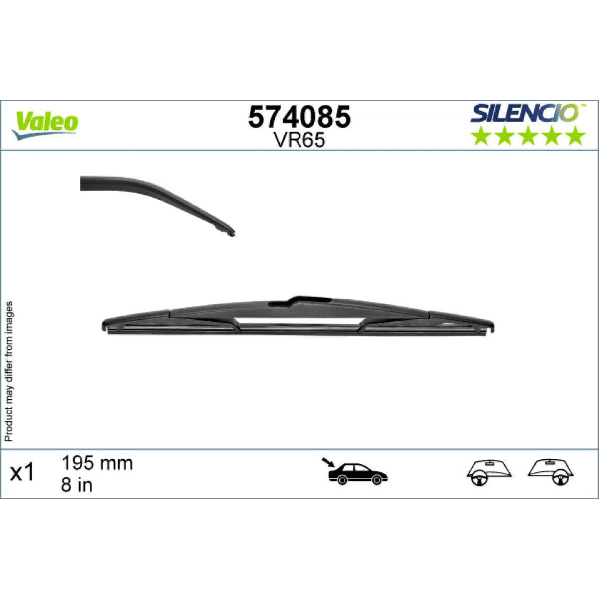 Rear wiper Valeo Silencio Rear VR65, 200 mm Rear wiper Valeo Silencio Rear VR65, 200 mm