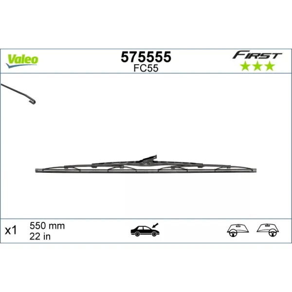 Wiper Valeo First VF55, 550 mm