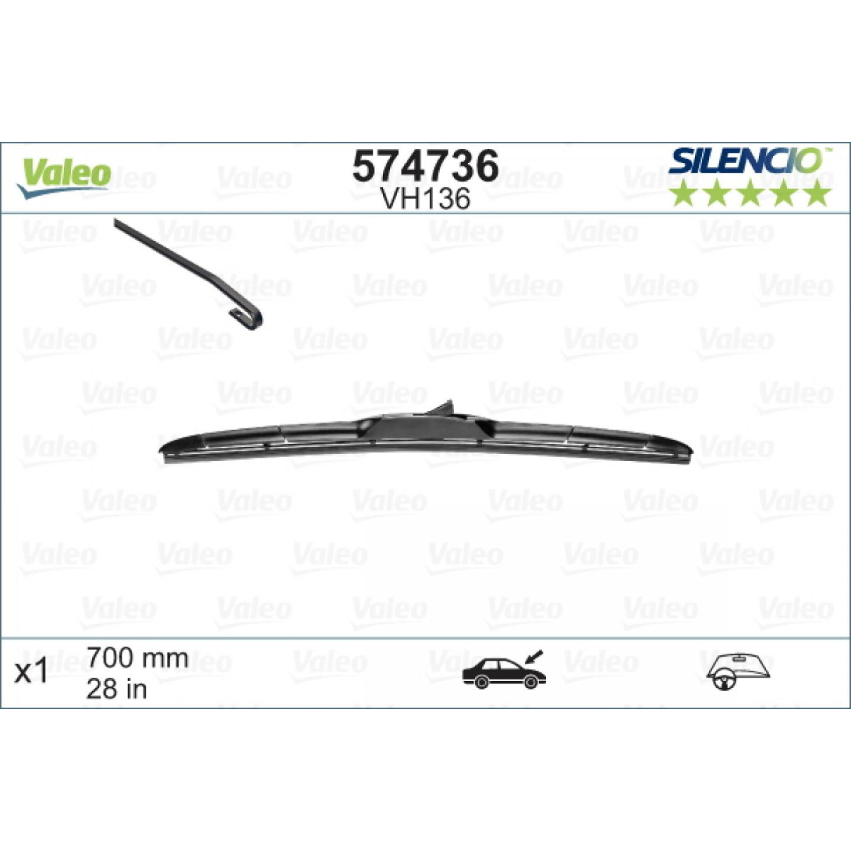 Wiper Valeo Silencio Hybrid VH136, 700 mm Wiper Valeo Silencio Hybrid VH136, 700 mm