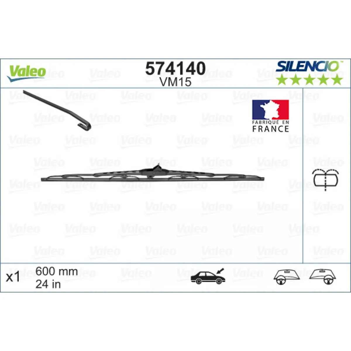 Wiper Valeo Silencio Performance VM15, 600 mm Wiper Valeo Silencio Performance VM15, 600 mm