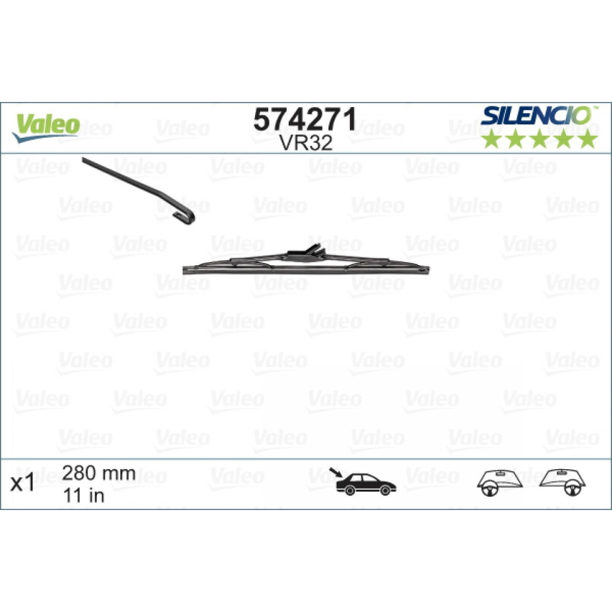 Rear wiper Valeo Silencio Performance VR32, 280 mm Rear wiper Valeo Silencio Performance VR32, 280 mm