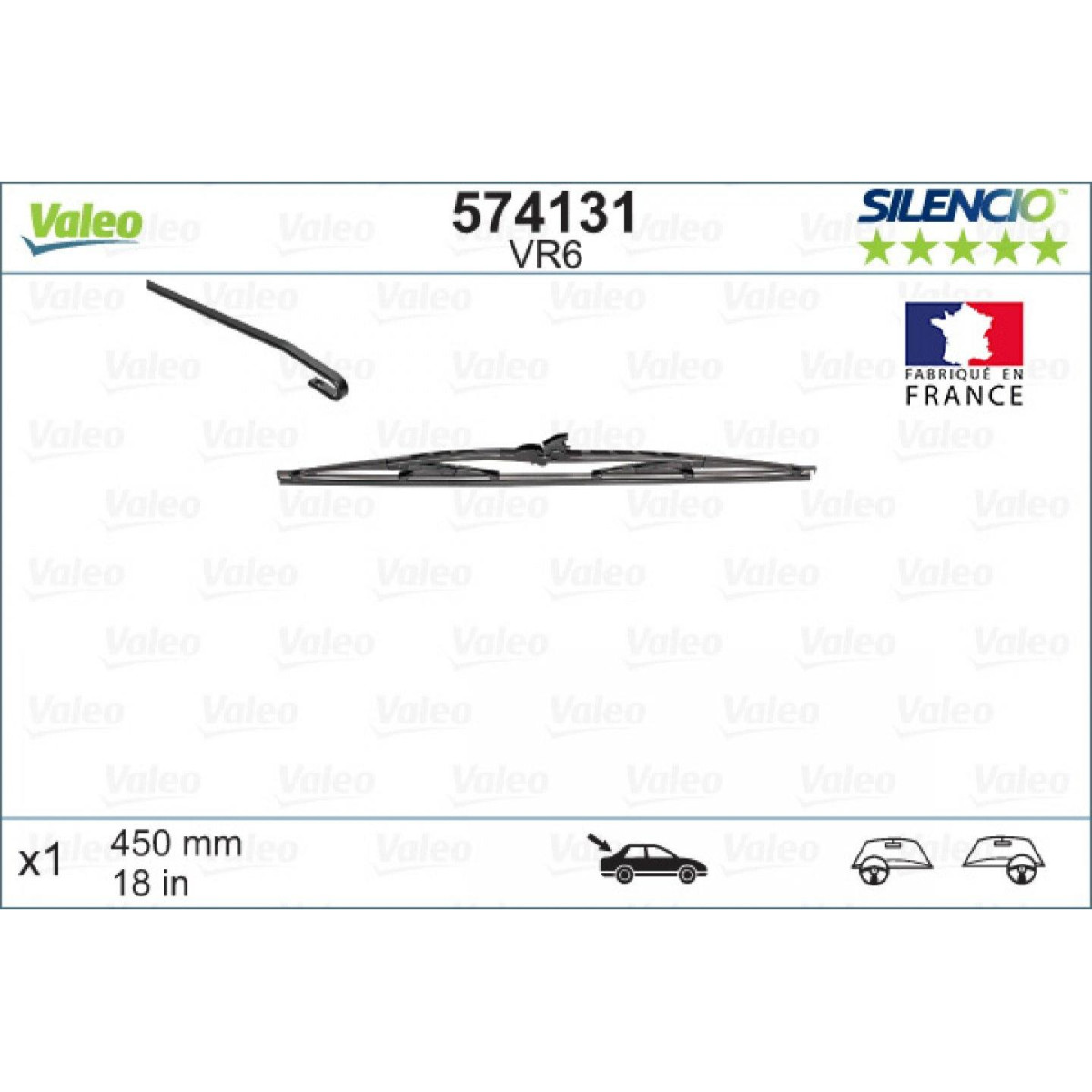 Rear wiper Valeo Silencio Performance VR6, 450 mm Rear wiper Valeo Silencio Performance VR6, 450 mm