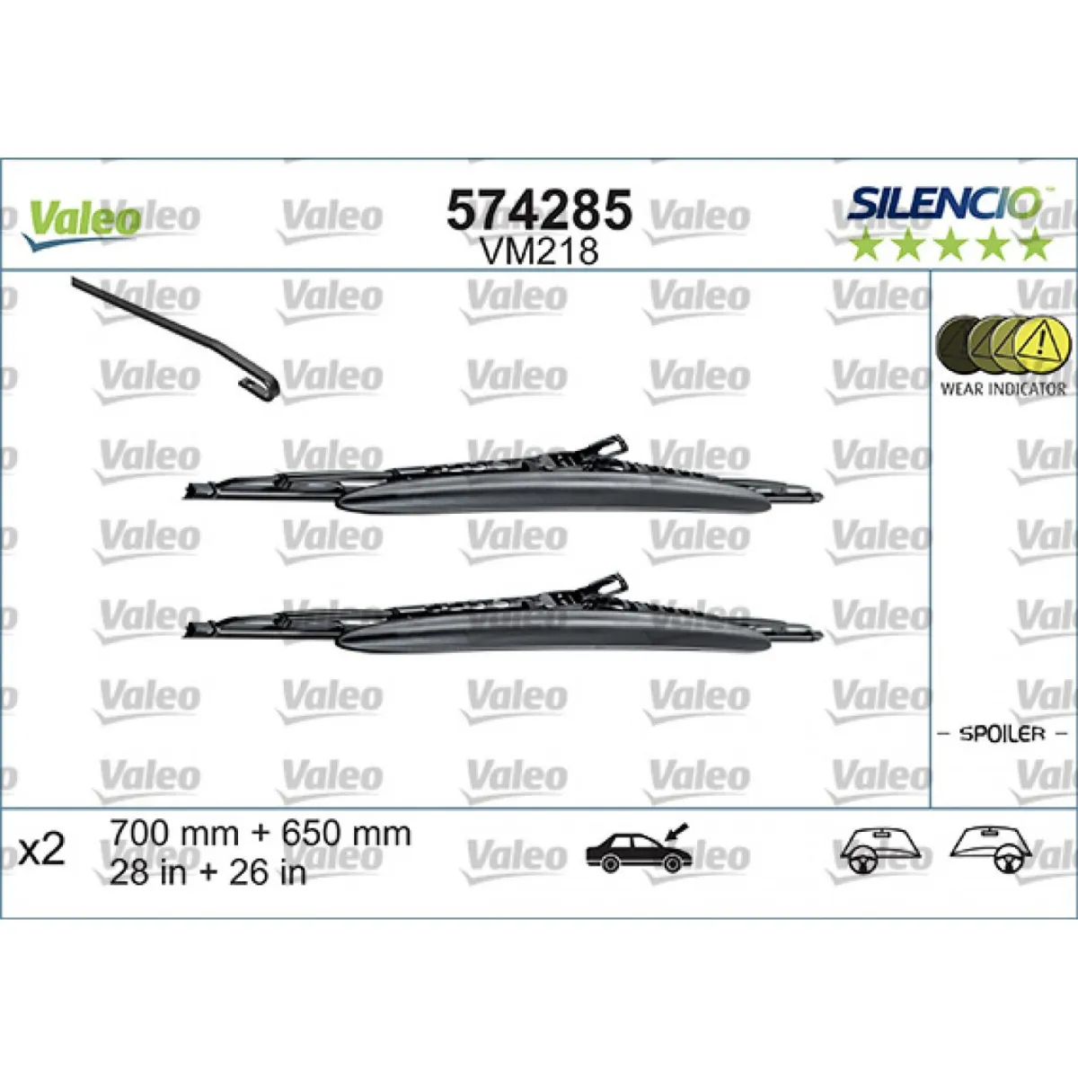 Wiper set Valeo Silencio Performance X2 VM218, 700/650 mm Wiper set Valeo Silencio Performance X2 VM218, 700/650 mm