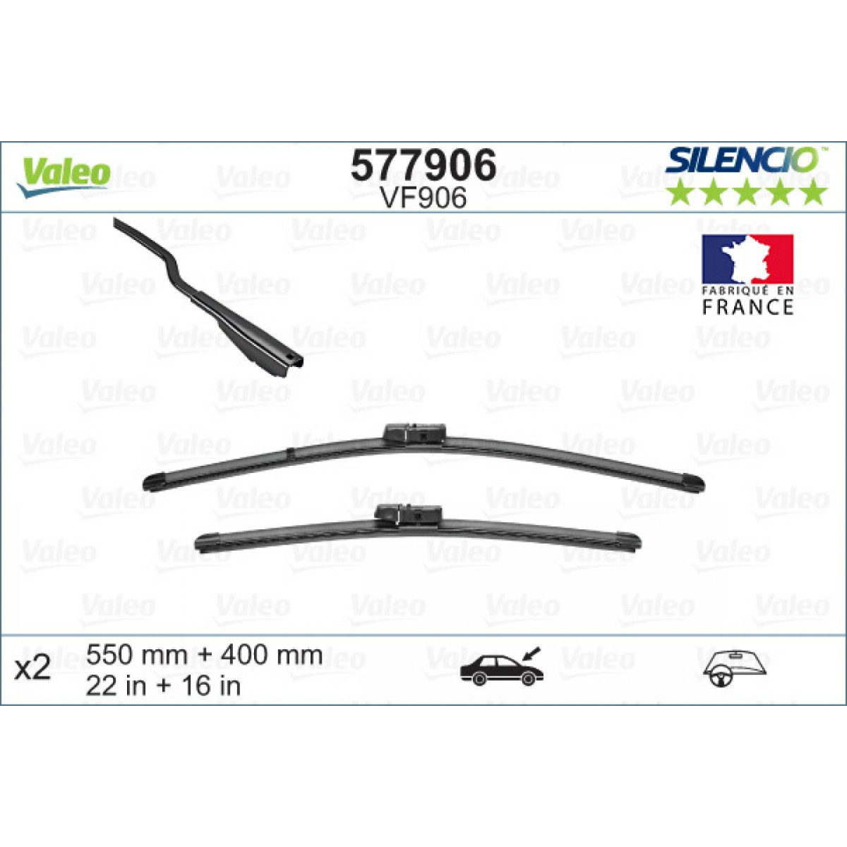 Wiper set Valeo Silencio VF906, 550/400 mm Wiper set Valeo Silencio VF906, 550/400 mm