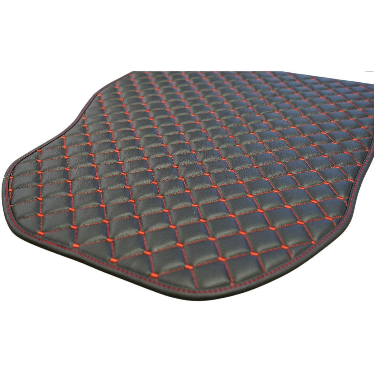 Eco leather mats QuiltyMats XPENG G9 (E38) from 2022 (Black / red stitching)