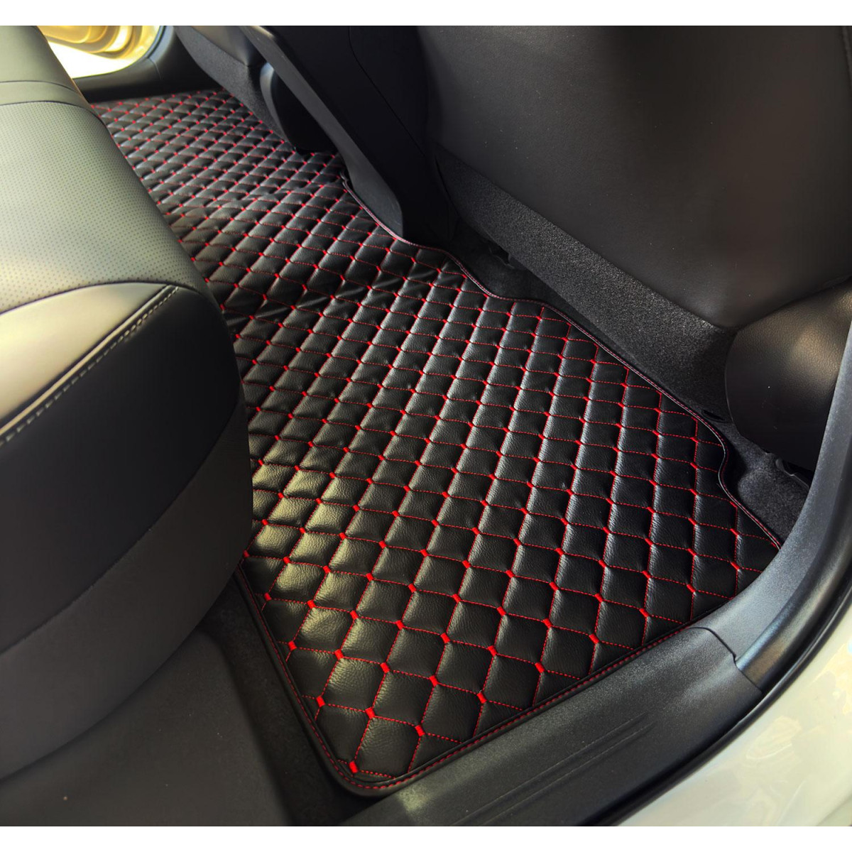 Eco leather mats QuiltyMats ACURA RSX 2001-2006 (Black / red stitching)