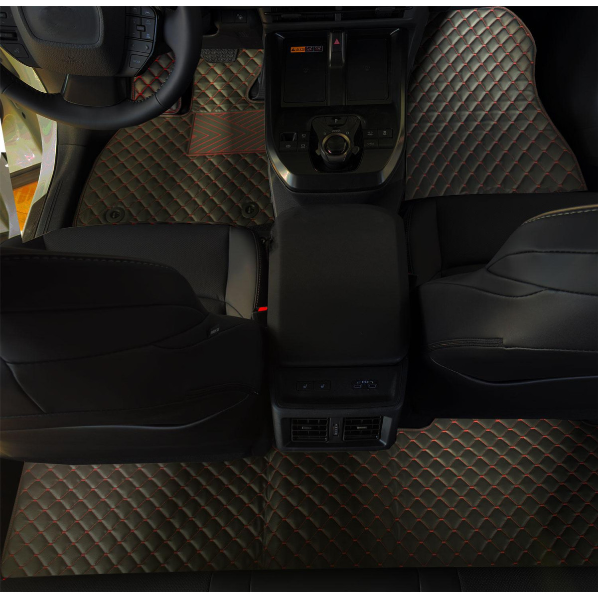 Eco leather mats QuiltyMats ACURA RSX 2001-2006 (Black / red stitching)