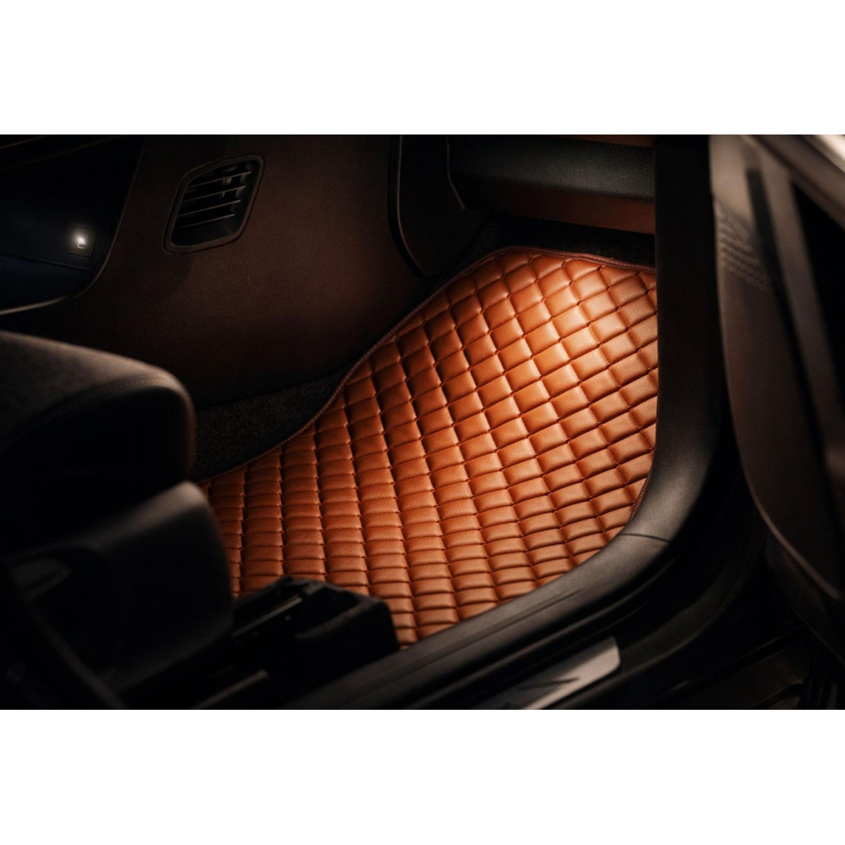 Eco leather mats QuiltyMats MG 3 from 2024 (Brown / brown stitching)