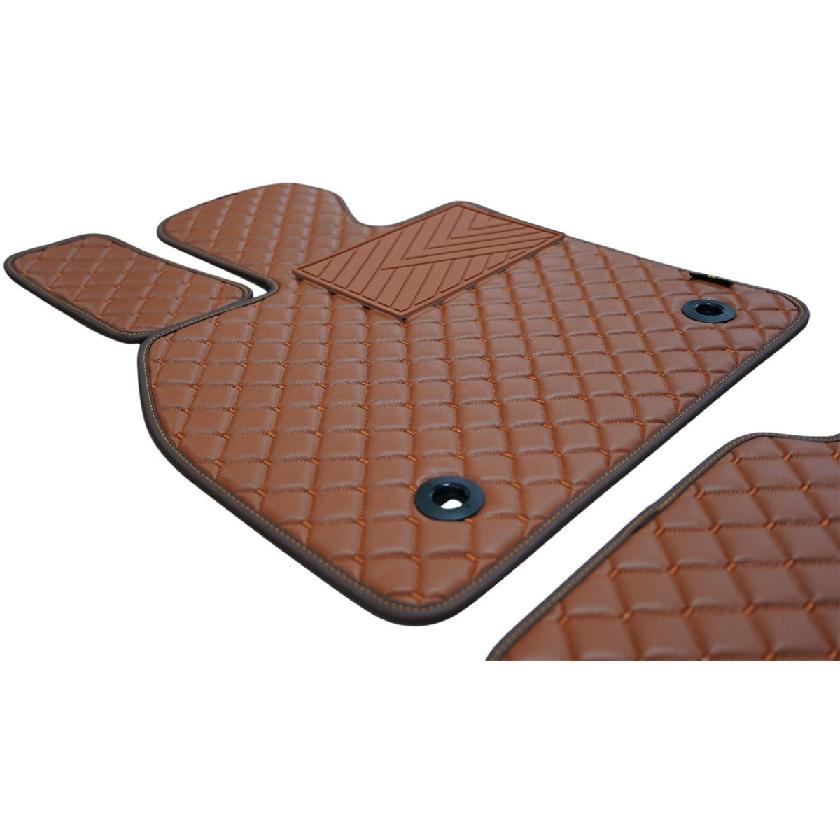 Eco leather mats QuiltyMats MG 3 from 2024 (Brown / brown stitching)