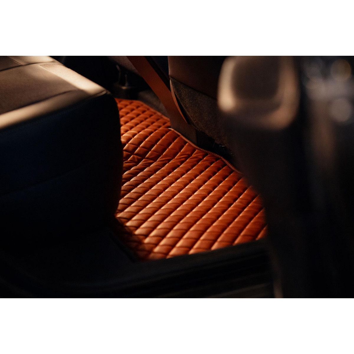 Eco leather mats QuiltyMats ACURA RSX 2001-2006 (Brown / brown stitching)