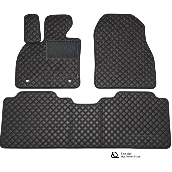 Eco leather mats QuiltyMats XPENG G9 (E38) from 2022 (Black / black stitching) Eco leather mats QuiltyMats XPENG G9 (E38) from 2022 (Black / black stitching)