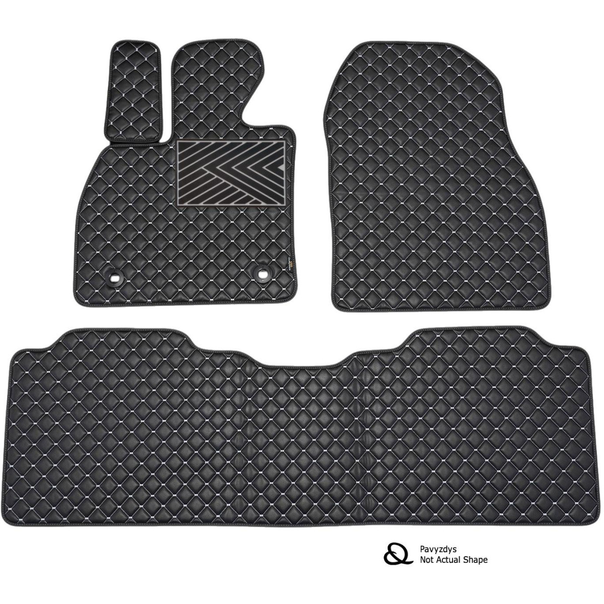 Eco leather mats QuiltyMats XPENG G9 (E38) from 2022 (Black / gray stitching)