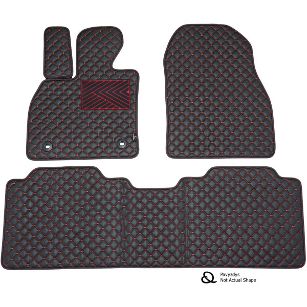 Eco leather mats QuiltyMats XPENG G9 (E38) from 2022 (Black / red stitching) Eco leather mats QuiltyMats XPENG G9 (E38) from 2022 (Black / red stitching)