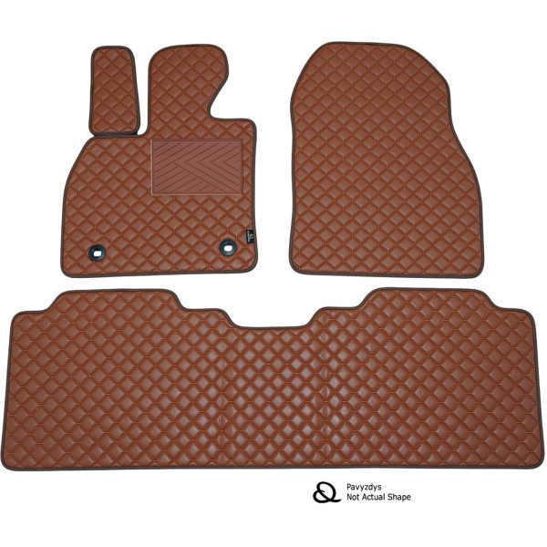 Eco leather mats QuiltyMats XPENG G9 (E38) from 2022 (Brown / brown stitching) Eco leather mats QuiltyMats XPENG G9 (E38) from 2022 (Brown / brown stitching)