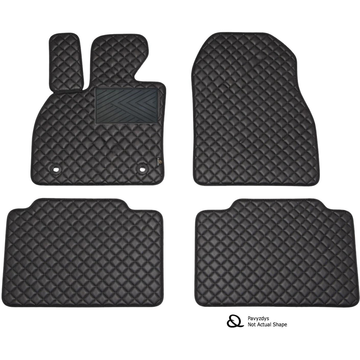Eco leather mats QuiltyMats MG 3 from 2024 (Black / black stitching)