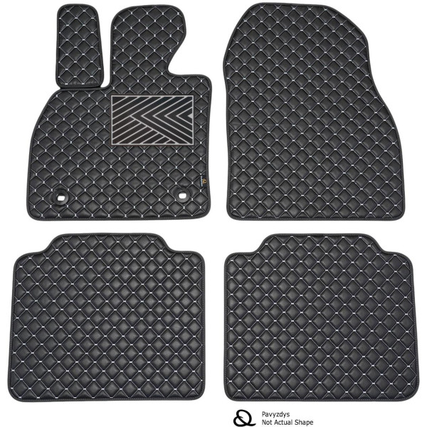 Eco leather mats QuiltyMats SUZUKI SWIFT 2012-2017 (Black / gray stitching)