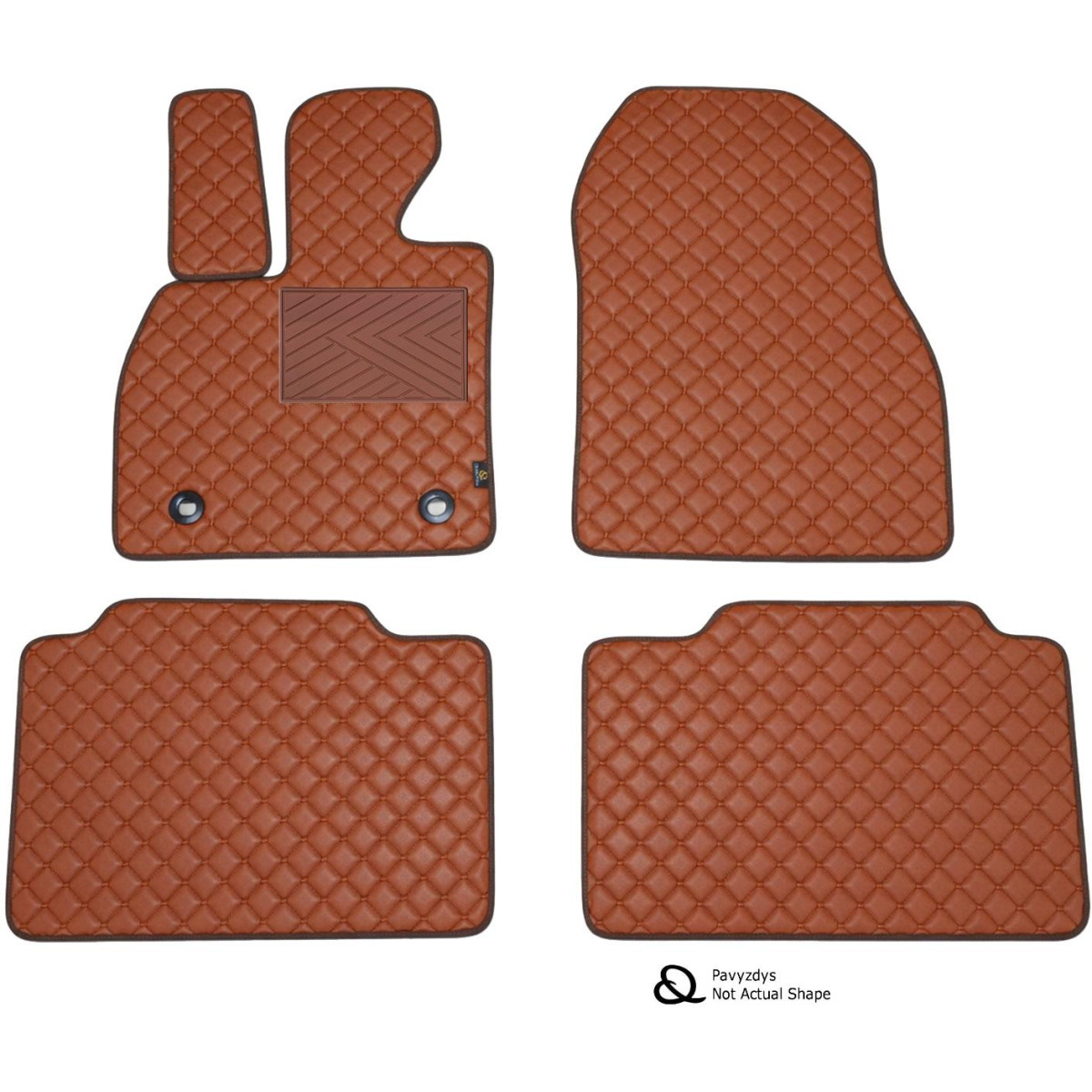 Eco leather mats QuiltyMats SUZUKI SWIFT 2012-2017 (Brown / brown stitching)