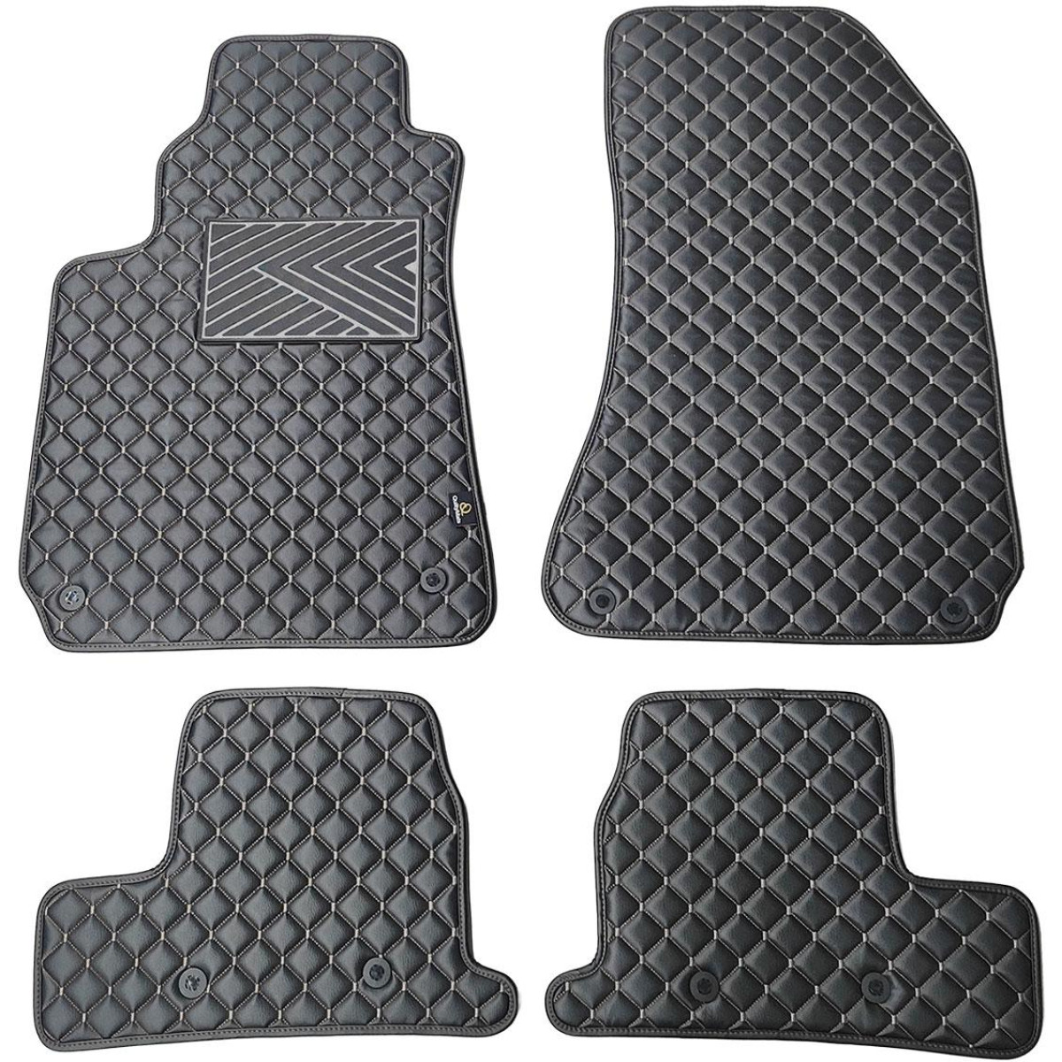 Eco leather mats QuiltyMats ALFA Romeo BRERA 2005-2010 (Black / gray stitching)