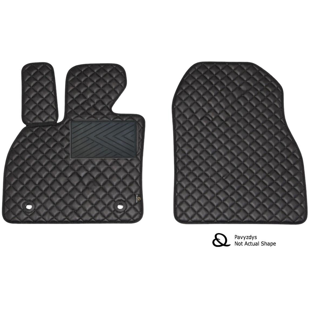 Eco leather mats QuiltyMats LIGIER JS50 from 2012 (Black / gray stitching)