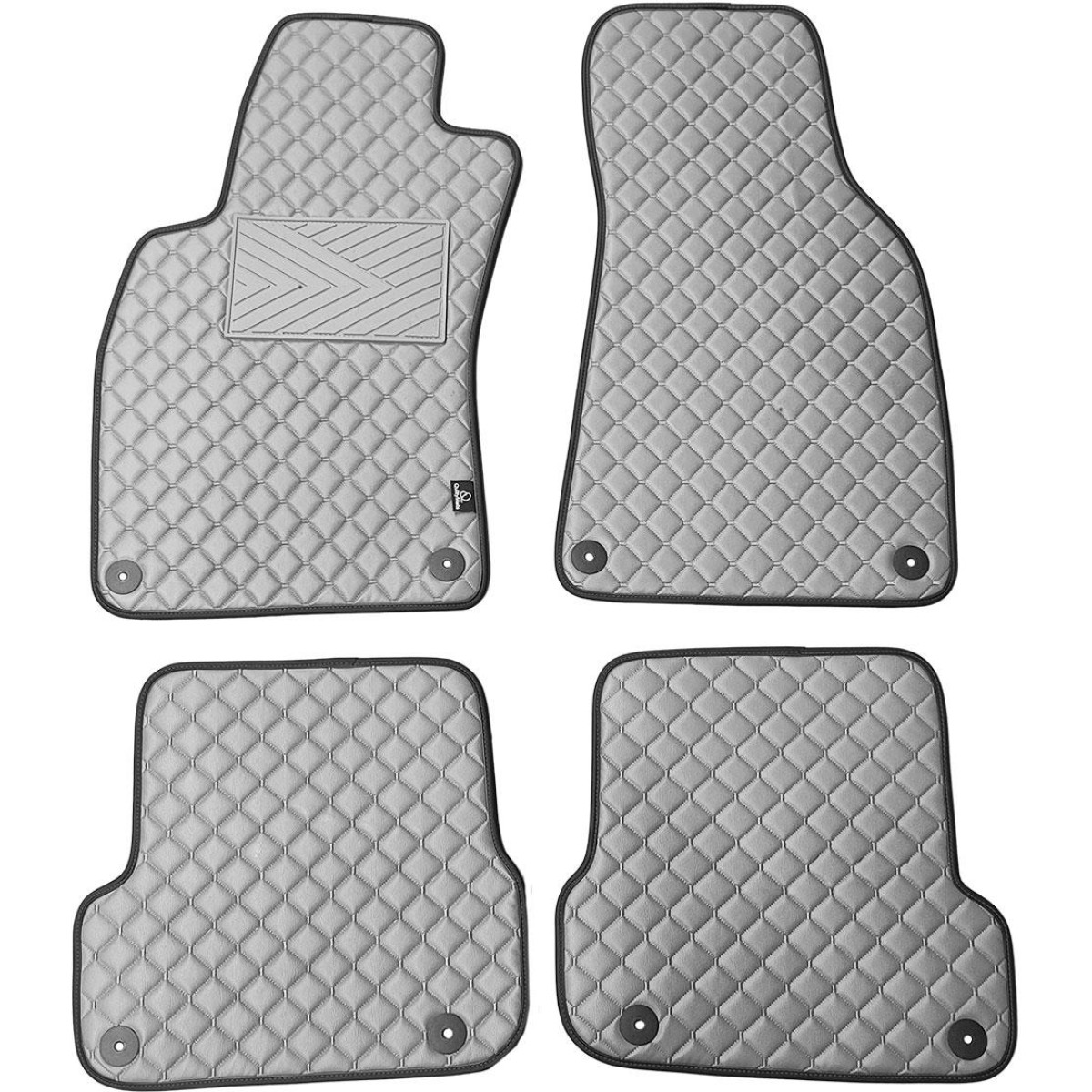 Eco leather mats QuiltyMats AUDI A6 2006-2011 (C6) (Grey / gray stitching)