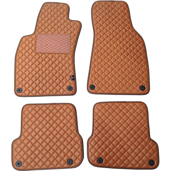 Eco leather mats QuiltyMats AUDI A6 2006-2011 (C6) (Brown / brown stitching)